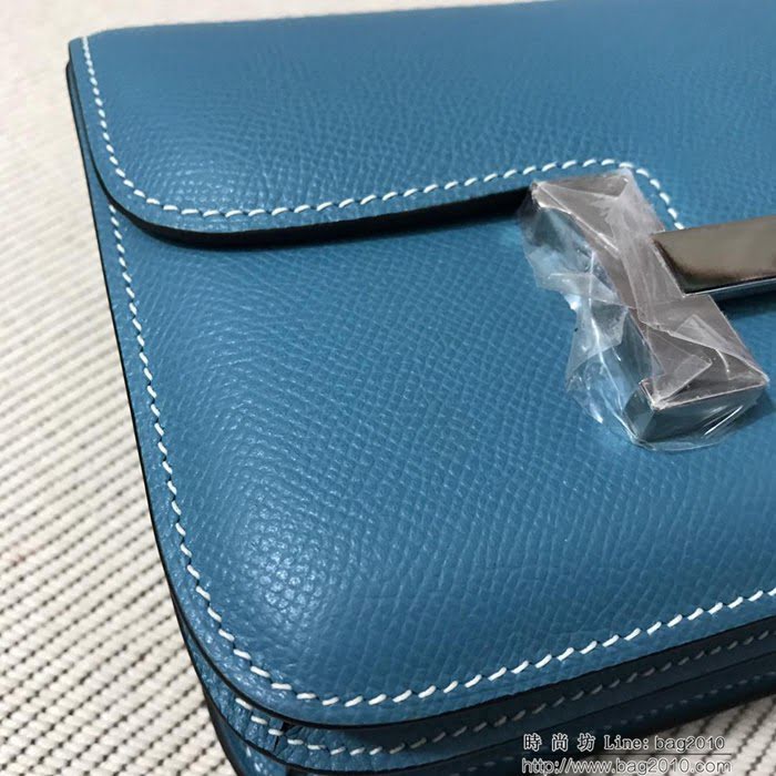 HERMES愛馬仕 H空姐包 進口原廠EP皮 頂級蜜蠟製作 街拍必備單品 中蘭金銀 單肩斜挎包  Ama1566